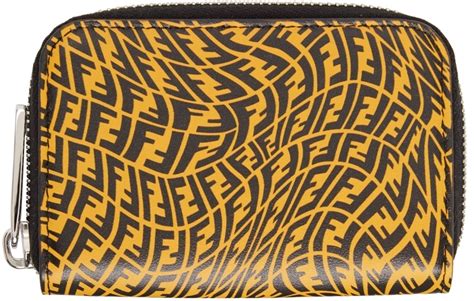 fendi zig zag yellow wallet with zipper|Fendi: Yellow & Black FF Vertigo Zip.